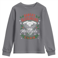 Christmas Motorcycle Biker Youth Sweatshirt Santas Sleighers Motorcycle Club - Wonder Print Shop