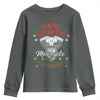 Christmas Motorcycle Biker Youth Sweatshirt Santas Sleighers Motorcycle Club - Wonder Print Shop