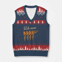 Funny Xmas Movie It's A Major Award V-Neck Knit Sweater Vest Italian Leg Lamp - Wonder Print Shop