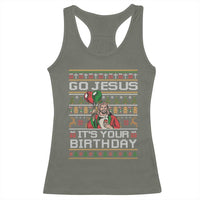 Funny Go Jesus Its Your Birthday Racerback Tank Top Christmas Christian Religious God - Wonder Print Shop