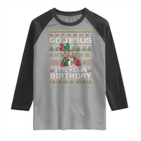 Funny Go Jesus Its Your Birthday Raglan Shirt Christmas Christian Religious God - Wonder Print Shop
