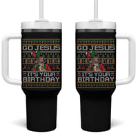 Funny Go Jesus Its Your Birthday Tumbler With Handle Christmas Christian Religious God - Wonder Print Shop