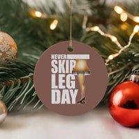 Funny Never Skip Leg Day Christmas Movie Ceramic Ornament Italian Leg Lamp - Wonder Print Shop
