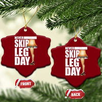 Funny Never Skip Leg Day Christmas Movie Ceramic Ornament Italian Leg Lamp - Wonder Print Shop