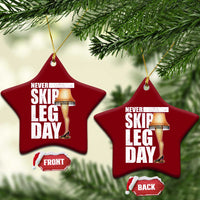 Funny Never Skip Leg Day Christmas Movie Ceramic Ornament Italian Leg Lamp - Wonder Print Shop