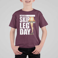 Funny Never Skip Leg Day Christmas Movie T Shirt For Kid Italian Leg Lamp - Wonder Print Shop