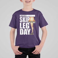 Funny Never Skip Leg Day Christmas Movie T Shirt For Kid Italian Leg Lamp - Wonder Print Shop