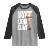 Funny Never Skip Leg Day Christmas Movie Raglan Shirt Italian Leg Lamp - Wonder Print Shop