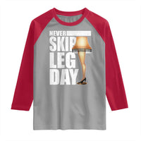 Funny Never Skip Leg Day Christmas Movie Raglan Shirt Italian Leg Lamp - Wonder Print Shop