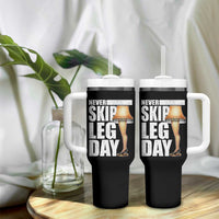 Funny Never Skip Leg Day Christmas Movie Tumbler With Handle Italian Leg Lamp - Wonder Print Shop