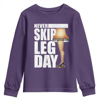 Funny Never Skip Leg Day Christmas Movie Youth Sweatshirt Italian Leg Lamp - Wonder Print Shop