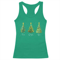 Funny Subtle FDT Resist Christmas Racerback Tank Top Fraser Douglass Trojan Xmas Tree - Wonder Print Shop