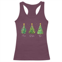 Funny Subtle FDT Resist Christmas Racerback Tank Top Fraser Douglass Trojan Xmas Tree - Wonder Print Shop