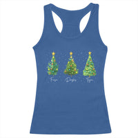 Funny Subtle FDT Resist Christmas Racerback Tank Top Fraser Douglass Trojan Xmas Tree - Wonder Print Shop