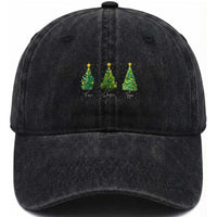 Funny Subtle FDT Resist Christmas Washed Cotton Baseball Cap Fraser Douglass Trojan Xmas Tree