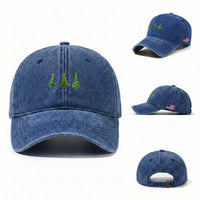 Funny Subtle FDT Resist Christmas Washed Cotton Baseball Cap Fraser Douglass Trojan Xmas Tree