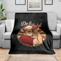 Funny Christmas Do It Lady Throw Blanket Mustache Guy Meme Santa Cosplay - Wonder Print Shop
