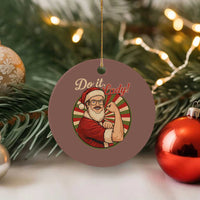 Funny Xmas Do It Lady Ceramic Ornament Mustache Guy Meme Santa Cosplay - Wonder Print Shop