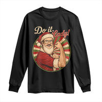 Funny Christmas Do It Lady Long Sleeve Shirt Mustache Guy Meme Santa Cosplay - Wonder Print Shop