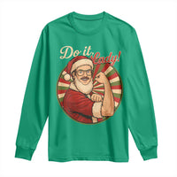 Funny Christmas Do It Lady Long Sleeve Shirt Mustache Guy Meme Santa Cosplay - Wonder Print Shop