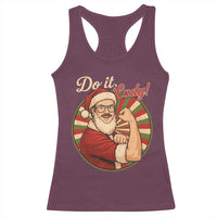 Funny Christmas Do It Lady Racerback Tank Top Mustache Guy Meme Santa Cosplay - Wonder Print Shop
