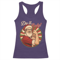 Funny Christmas Do It Lady Racerback Tank Top Mustache Guy Meme Santa Cosplay - Wonder Print Shop