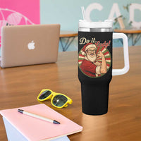 Funny Christmas Do It Lady Tumbler With Handle Mustache Guy Meme Santa Cosplay - Wonder Print Shop