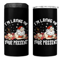 Funny Naughty Christmas Santa 4 in 1 Can Cooler Tumbler I'm Laying On Your Present - Wonder Print Shop