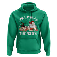Funny Naughty Christmas Santa Hoodie I'm Laying On Your Present - Wonder Print Shop
