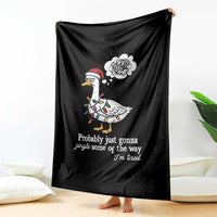 Probably Just Gonna Jingle Some Of The Way I'm Tired Throw Blanket Funny Christmas Goose - Wonder Print Shop