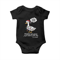 Probably Just Gonna Jingle Some Of The Way I'm Tired Baby Onesie Funny Christmas Goose - Wonder Print Shop