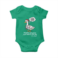 Probably Just Gonna Jingle Some Of The Way I'm Tired Baby Onesie Funny Christmas Goose - Wonder Print Shop