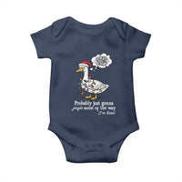 Probably Just Gonna Jingle Some Of The Way I'm Tired Baby Onesie Funny Christmas Goose - Wonder Print Shop