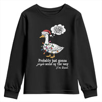Probably Just Gonna Jingle Some Of The Way I'm Tired Youth Sweatshirt Funny Christmas Goose - Wonder Print Shop