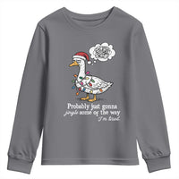 Probably Just Gonna Jingle Some Of The Way I'm Tired Youth Sweatshirt Funny Christmas Goose - Wonder Print Shop