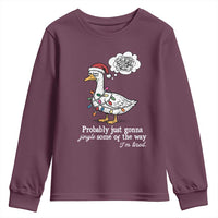 Probably Just Gonna Jingle Some Of The Way I'm Tired Youth Sweatshirt Funny Christmas Goose - Wonder Print Shop