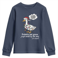 Probably Just Gonna Jingle Some Of The Way I'm Tired Youth Sweatshirt Funny Christmas Goose - Wonder Print Shop