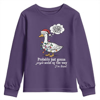 Probably Just Gonna Jingle Some Of The Way I'm Tired Youth Sweatshirt Funny Christmas Goose - Wonder Print Shop