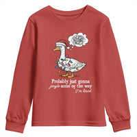 Probably Just Gonna Jingle Some Of The Way I'm Tired Youth Sweatshirt Funny Christmas Goose - Wonder Print Shop