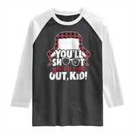 Funny You Will Shoot Your Eye Out Kid Raglan Shirt Christmas Movie Glasses Hat - Wonder Print Shop