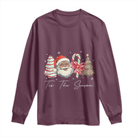 Funny Black Christmas Long Sleeve Shirt Tis The Season African American Santa - Wonder Print Shop