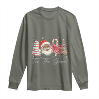 Funny Black Christmas Long Sleeve Shirt Tis The Season African American Santa - Wonder Print Shop