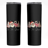 Funny Black Christmas Skinny Tumbler Tis The Season African American Santa - Wonder Print Shop