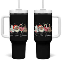 Funny Black Christmas Tumbler With Handle Tis The Season African American Santa - Wonder Print Shop