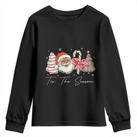 Funny Black Christmas Youth Sweatshirt Tis The Season African American Santa - Wonder Print Shop