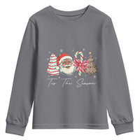 Funny Black Christmas Youth Sweatshirt Tis The Season African American Santa - Wonder Print Shop