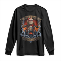 Funny Christmas Motorcycle Santa Long Sleeve Shirt Sons Of Santa North Pole Xmas Biker - Wonder Print Shop