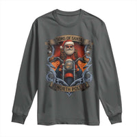 Funny Christmas Motorcycle Santa Long Sleeve Shirt Sons Of Santa North Pole Xmas Biker - Wonder Print Shop