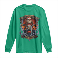 Funny Christmas Motorcycle Santa Long Sleeve Shirt Sons Of Santa North Pole Xmas Biker - Wonder Print Shop