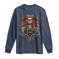 Funny Christmas Motorcycle Santa Long Sleeve Shirt Sons Of Santa North Pole Xmas Biker - Wonder Print Shop